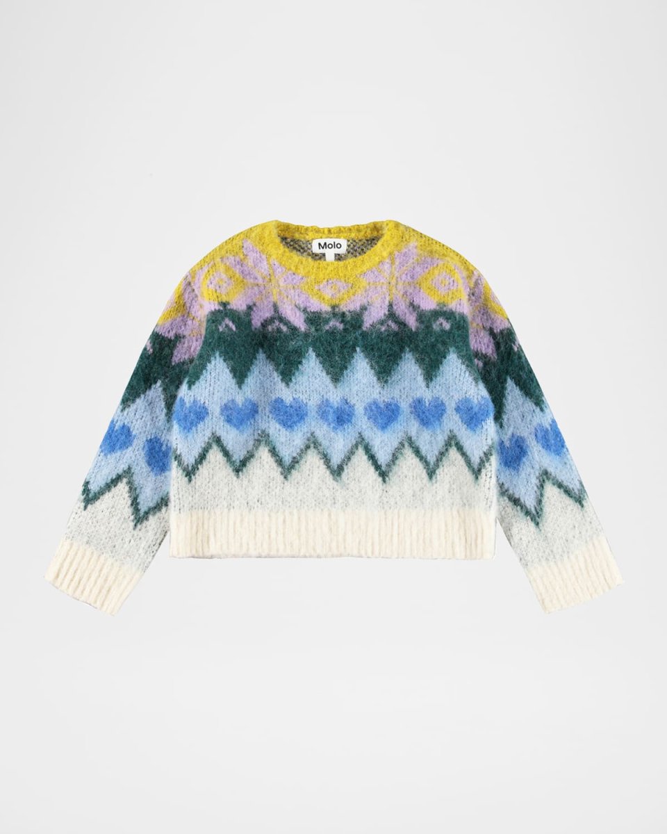 Girl's Glenda Multicolor Wool-Blend Sweater, Size 7